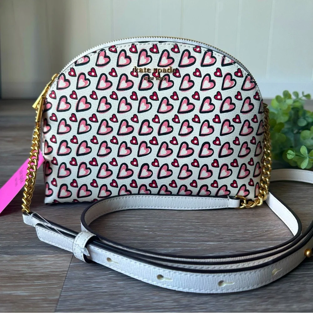 NWT Kate Spade Hearts Double Zip Dome Crossbody - Picture 2 of 10